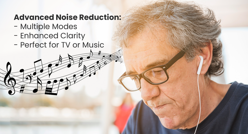 Senior-friendly Mimitakara P2 hearing aids with easy volume control and comfortable fit