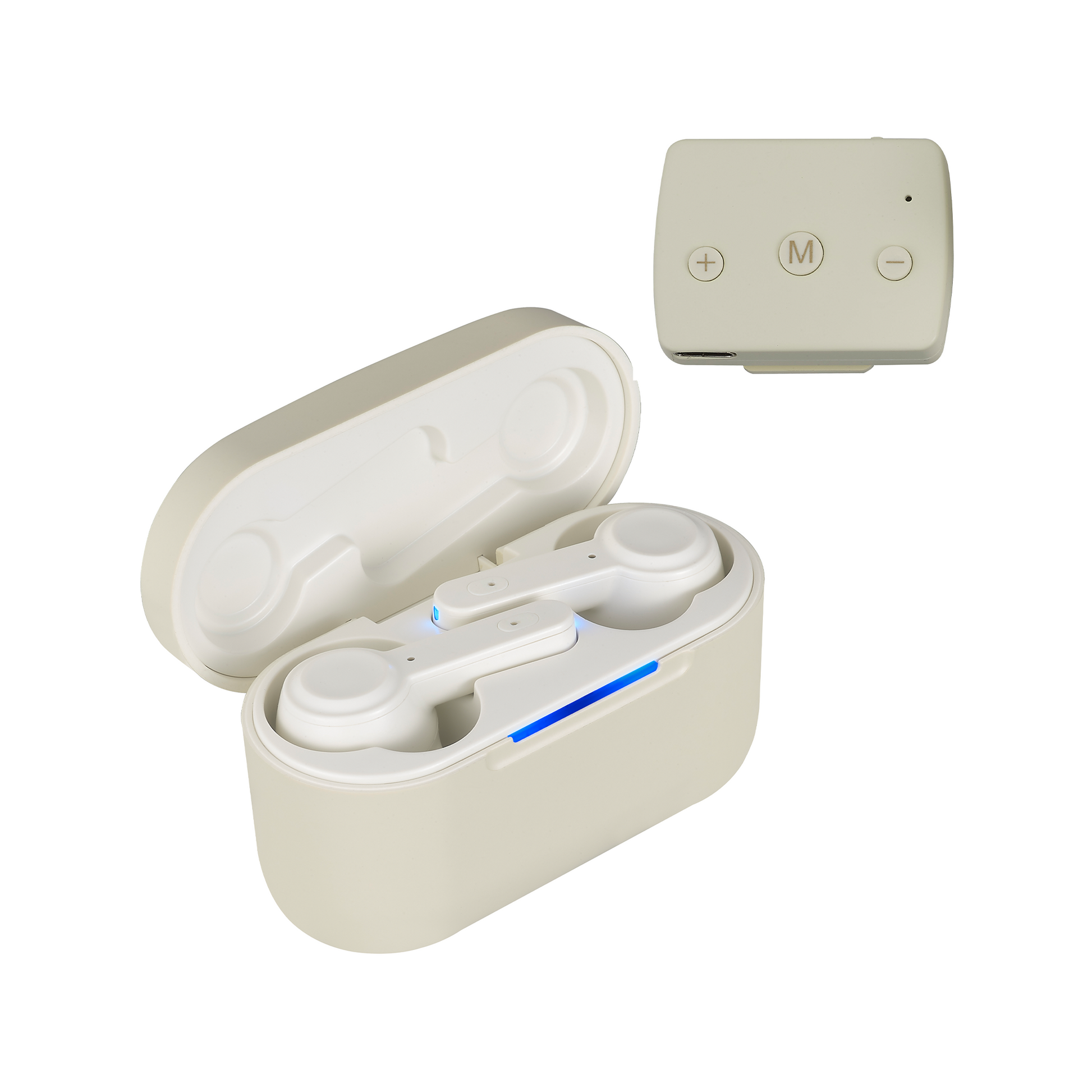 White Bluetooth Microphone Hearing Aids